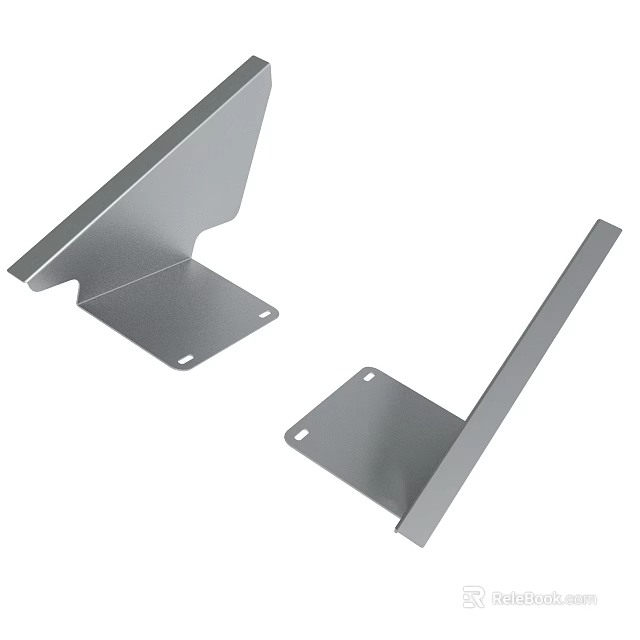Sturdy Metal L Shaped Brackets With Mounting Holes For Support Applications 3d model 