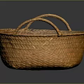 Handwoven Natural Wicker Basket With Two Handles For Household Storage