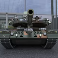 Modern Military Tank With Camouflage Paint Gun Barrel And Tracks