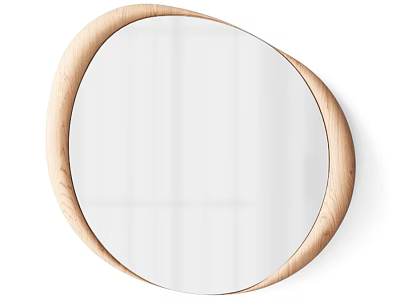 Stylish Wooden Frame Mirror With Irregular Shape For Home Decor 3d model