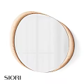 Stylish Wooden Frame Mirror With Irregular Shape For Home Decor