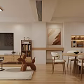 Warm Cozy Integrated Living And Dining Room With Natural Wood Home Interior Furnishing Design