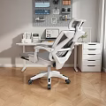 Ergonomic Office Desk Chair Set With Modern Design And Drawer Cabinet