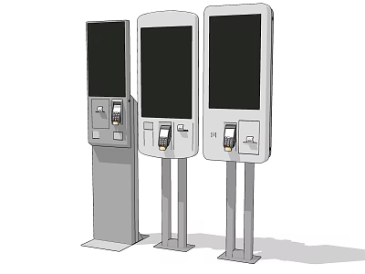 Commercial Self Service Kiosks With Large Screens And Stand Design For Business Use 3d model