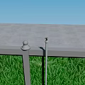 Construction Site Green Fence With Yellow Warning Stripes And Monitoring Device