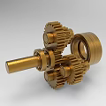 Golden Industrial Equipment Gear Set With Multiple Intermeshing Gears Shaft And Connectors