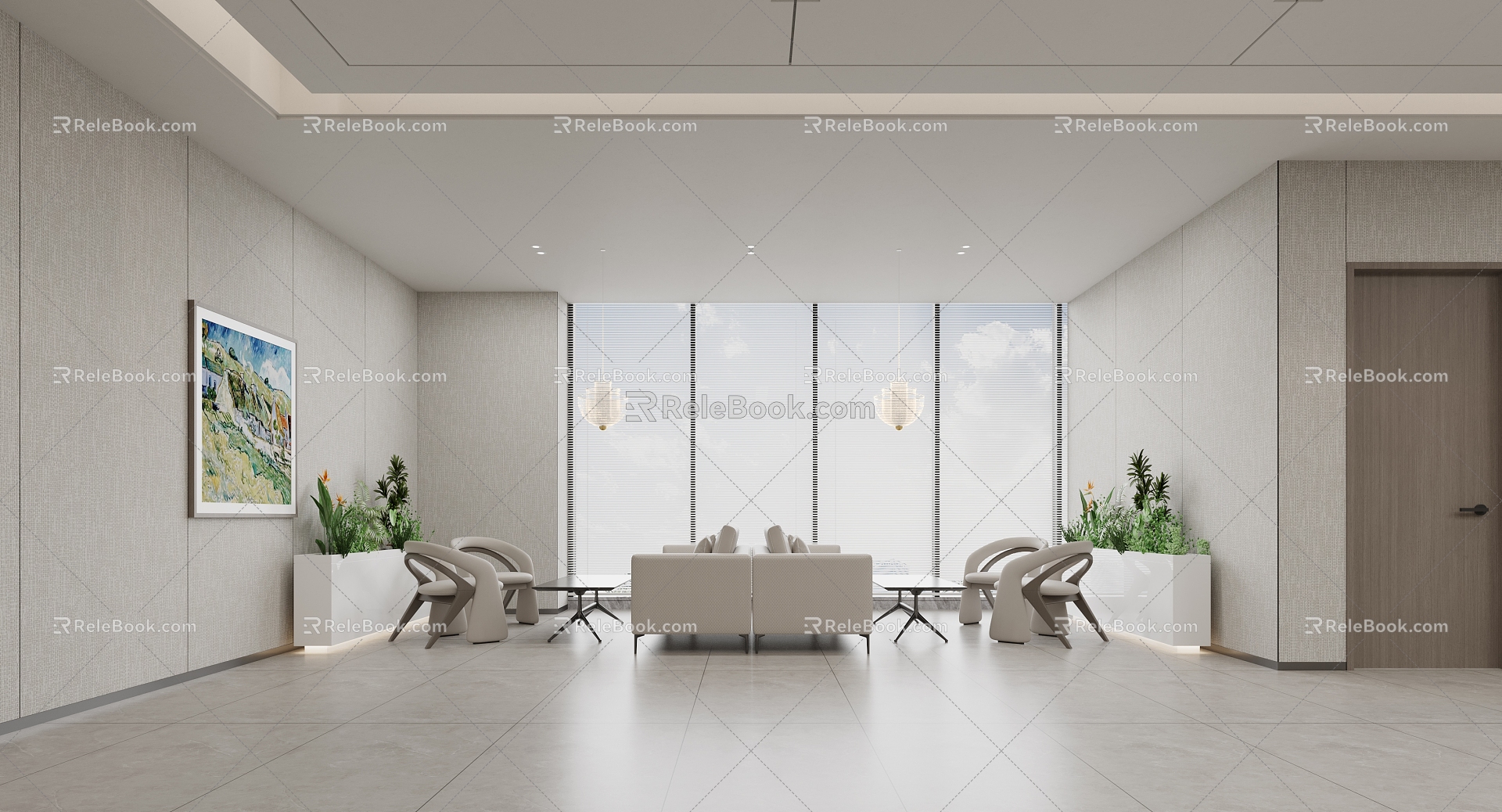 Staff Lounge Waiting Area 3d model