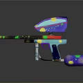 Colorful Toy Gun With Vibrant Multicolored Design And Decorative Patterns For Kids Play