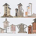 Traditional Chinese Village Scenic Wall Design With Cultural Signage And Architectural Elements