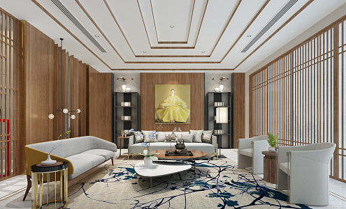 New Chinese Reception Room Meeting Room 3d model