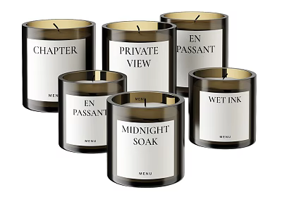 Sleek Scented Candles Collection With Distinct Labels 3d model