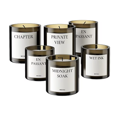 Sleek Scented Candles Collection With Distinct Labels 3d model