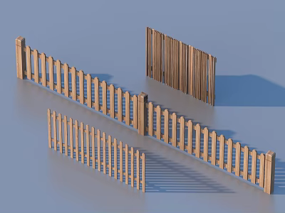 Wooden Garden Ornaments Decorative Fences With Various Designs For Outdoor Landscaping 3d model