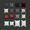 Assorted Decorative Pillows With Diverse Patterns And White Solid Styles