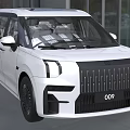 White MPV Car Model 009 With Modern Front Grille And Exterior Design Features
