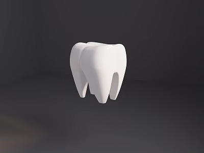 Detailed White 3D Tooth Model Displayed On Dark Background With Realistic Texture 3d model