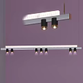 Elegant Modern Chandeliers Interior With Various Styles And Purple Background 3d model