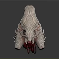 Game And Movie Character Design Of Biomechanical Monster With Red Pink Textures And Tentacles 3d model