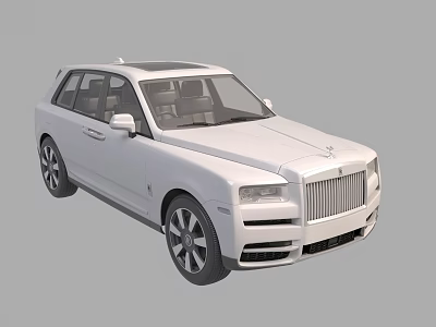 White Rolls Royce SUV Luxury Exterior Design With Chrome Grille And Leather Seats 3d model