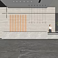 Modern Hall Front Desk 3d model