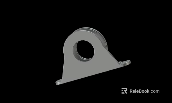 Industrial Gray Metal Bracket With Circular Hole And Triangular Base Structure 3d model