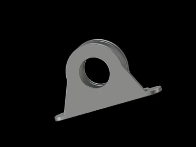 Industrial Gray Metal Bracket With Circular Hole And Triangular Base Structure 3d model