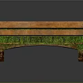 Wooden Planter Box With Legs And Green Moss For Garden Decoration