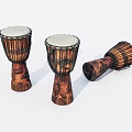 Musical Instruments Old Handmade Drums 3d model