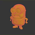Minion Character Figure With Yellow Body Big Eyes Red Mouth Purple Overalls And Goggles