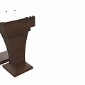 Two Brown Wooden Podiums Featuring Simple Design And Sturdy Base For Events