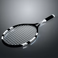 Professional Black And White Tennis Racket With Durable Frame And Grip