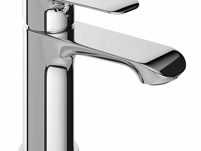 Modern Chrome Faucet With Sleek Design Long Spout And Single Handle 3d model