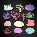 Colorful Coral Shaped Wall Decor With Various Colors And Decorative Designs