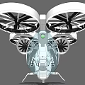 Smart Machine Drone Design With Multiple Rotors And Transparent Cabin Structure 3d model