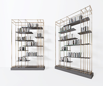 Modern Bookshelf Metal Bookshelf 3d model