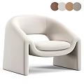 Modern Brown Upholstered Leisure Chair Design With Curved Integrated Armrest and Smooth Backrest