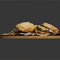 Juicy Beef Burgers with Fresh Vegetables and Crispy Fries on Wooden Tray