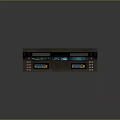 Modern Computer Control Console Featuring Multiple Screens Digital Interfaces Control Buttons And Indicator Lights