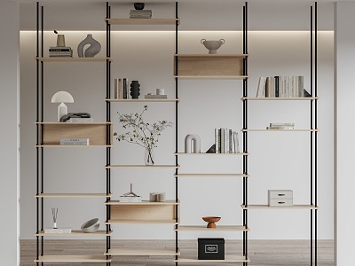 Modern Bookshelf Decorative Rack model