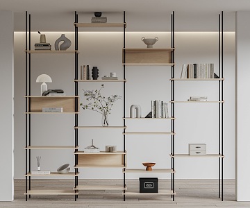 Modern Bookshelf Decorative Rack 3d model