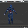 Game Movie Character Captain America in Blue Red White Uniform With Chest Star and Helmet