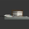 Delicious Layered Cream Cake With Fork On Design Paper Background