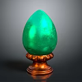 Decorative Green Egg Shaped Furniture Ornament With Copper Base Stand