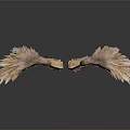 Orange Brown Feather Textured Wing Shaped Home Living Decorative Ornament With Reflection