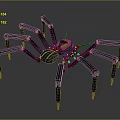 Mechanical Spider Robot Design With Black Legs And Golden Head Structure 3d model