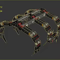 Mechanical Multi Legged Household Device With Black Red Silver Joints And Functional Parts