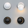 Modern Round Wall Lamps White and Black with Illuminated Contemporary Design
