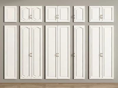 White Wardrobe Doors With Various Styles On 3d model
