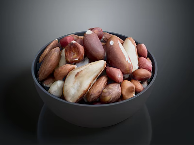 Bowl of Assorted Mixed Nuts with Various Colors Shapes and Sizes 3d model