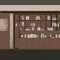Modern Wooden Bookcase Interior With Multiple Shelves Books And Decor Items